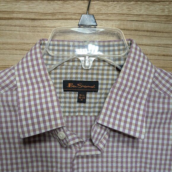 Ben Sherman Men's Checkered Button-Up Shirt Size 15 1/2 32-33 - Picture 2 of 12